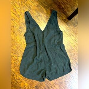 Black Linen Romper Rip Curl